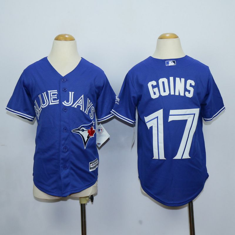 Youth Toronto Blue Jays #17 Goins Blue MLB Jerseys->youth mlb jersey->Youth Jersey